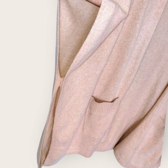 Nordstrom Womens Ruana Sweater One Size Cashmere Cardigan Knit Camel Pockets - Picture 3 of 9